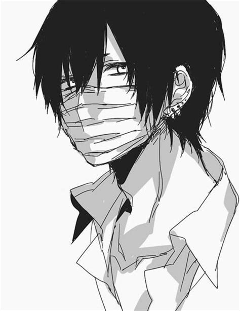 Sad boys anime guy sticker by goodkidmadcityx redbubble. Anime boy, black hair, mask, bandages, earrings; Anime ...
