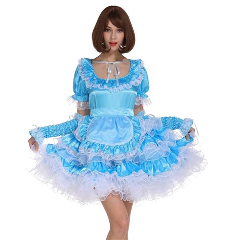 Lockable Blue Sissy Maid Dress Sissy Lux