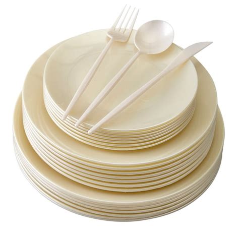 Disposable Plastic Dinnerware Set 156 Pc 20 Dinner Plates 20