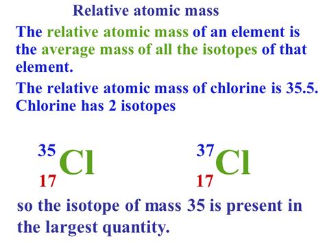 The periodic table is a chart of all the atoms have such a small mass it is more convenient to know their masses compared to each other. Isotopes.