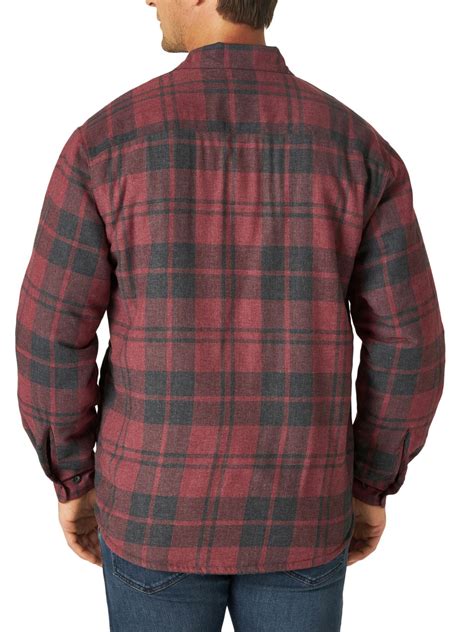 Wrangler Mens Long Sleeve Sherpa Fleece Lined Flannel Padded Shirt