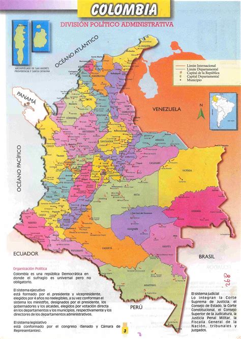 Mapas De Colombia Mapa De La DivisiÓn Politica Y Administrativa De Colombia