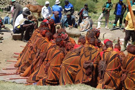 Herders At Rite Of Passage Ceremony Which Last For One Week Lesotho Lesotho Africa
