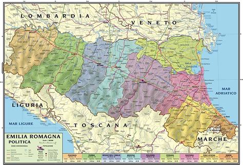 Carta Geografica Murale Regionale Emilia Romagna X Bifacciale