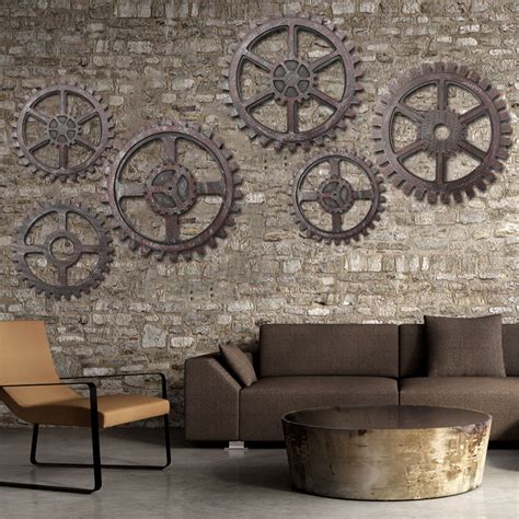 Get 5% in rewards with club o! Wooden Gear Wall Art Industrial Antique Vintage Chic ...