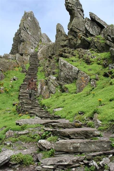 The Stairs Up Skellig Michael Ireland Landscape Scenery Mystical Places