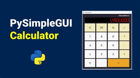 Python Calculator With GUI PySimpleGUI Texas Instruments DataMath II YouTube