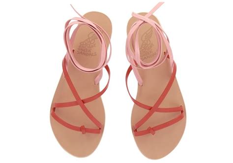 Morfi Red Pink Greek Sandals Ancient Greek Sandals Modern Shoes