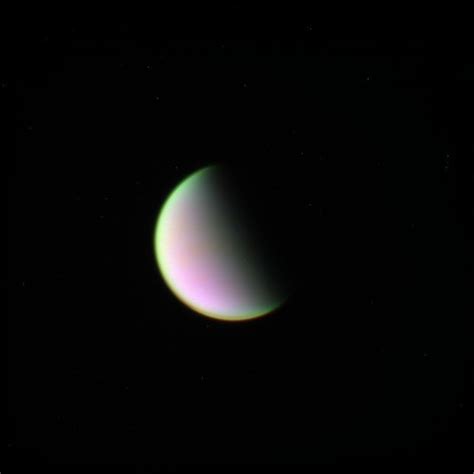 Blushing Titan Colorized Image Of Saturns Moon Titan From Flickr