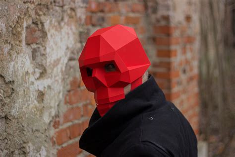 3d Papercraft Gothic Skull Full Head Mask Pepakura Template Pattern