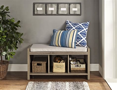 It makes your guests laugh right from the entryway and it lets them hang hats, purses and umbrellas. Dorel Penelope Sonoma Oak Entryway Storage Bench with Cushion