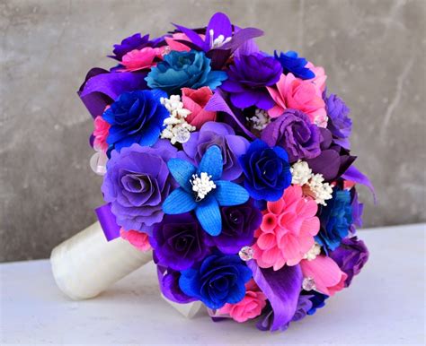 Purple Pink And Blue Wedding Bouquets Corsages And Boutonnieres Made