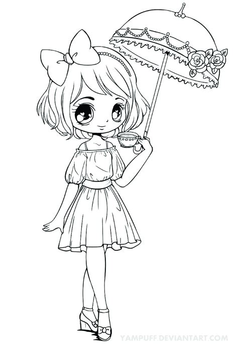Cute Chibi Girl Coloring Pages Girly Coloring Pages P Ginas Para