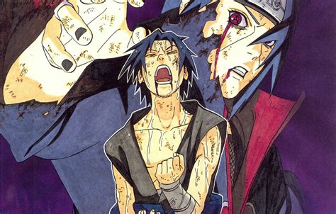 Wallpaper Hatred Pain Brothers Sasuke Naruto Red Eyes Creek The