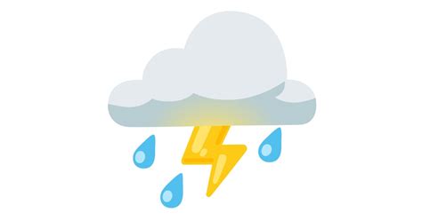 ⛈️ Nube Con Rayo Y Lluvia Emoji