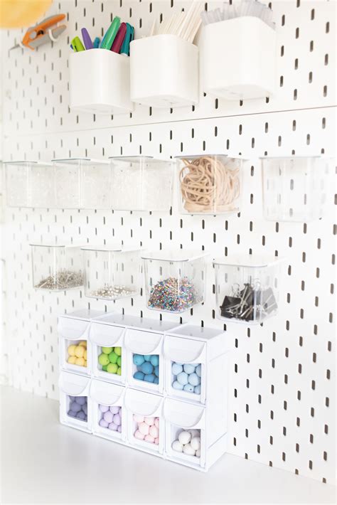 Ikea Algot Pegboard Craft Room Storage Bins By Baby Blossom Company