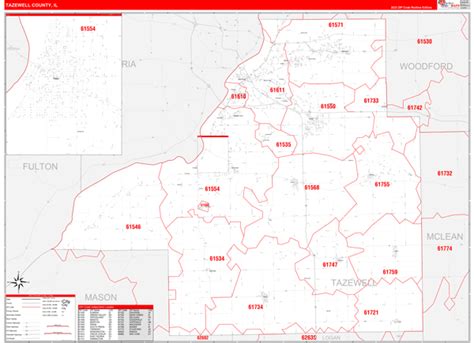 Wall Maps Of Tazewell County Illinois Marketmaps Com