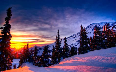 Sunrise With Snowy Mountains Wallpaperuse