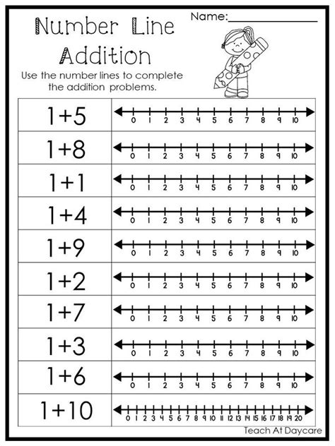 Free Printable Number Line Worksheets For Kindergarten
