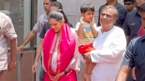 Pregnant Shloka Ambani Flaunts Baby Bump In Pink Suit As She Visits
