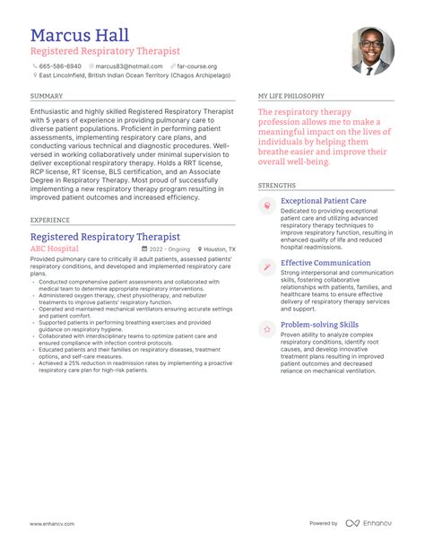 3 Successful Registered Respiratory Therapist Resume Examples And