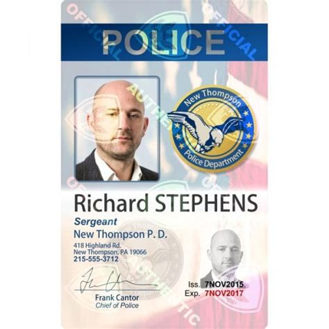 Police Id Badge With Holographic Overlay Instantcard