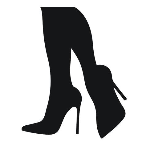 Premium Vector Black Silhouette Of Female Legs In A Pose Shoes Stilettos High Heels Walking