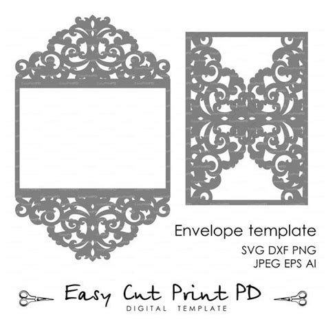 wedding invitation pattern card template lace