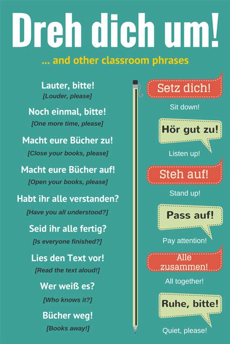Common classroom phrases in #German. Examples of what your teacher ...