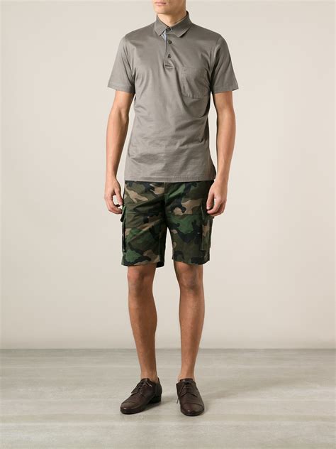 Lyst Valentino Camouflage Cargo Shorts In Green For Men