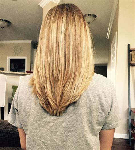 Medium long straight hair reaching neck level can look stunning either natural or colored with bright turquoise and violet shades that will make your 21. 20 Inspirations of Shoulder-Length Haircuts With Long V-Layers