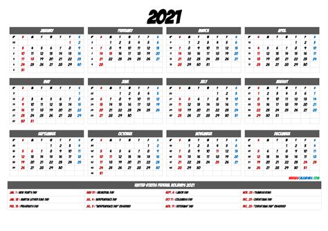 Further more they can use both the soft and hard copies of this calendar in. 2021 Calendar With Week Number Printable Free / 2021 Free Printable Yearly Calendar with Week ...