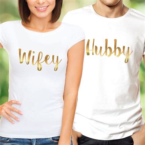 wifey hubby couple shirts matching couple tshirts set of 2 etsy