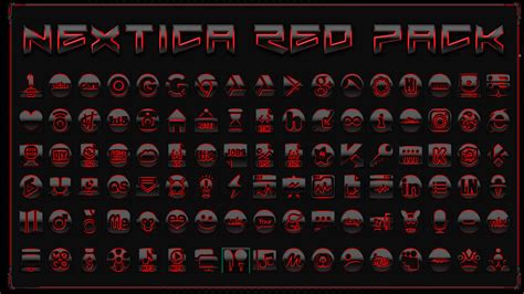 Icon Pack Nextica Red Skin Pack Theme For Windows 10
