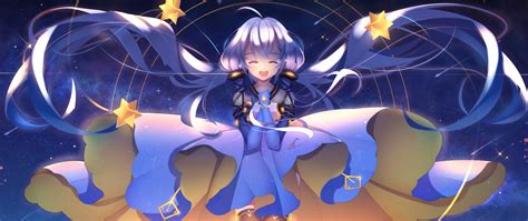 Download 2560x1080 Wallpaper Pray Stardust Vocaloid Anime Girl Dual