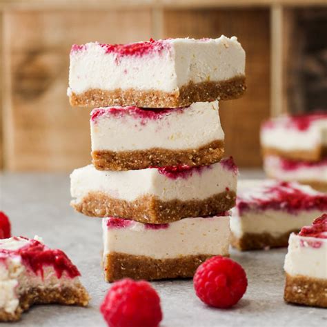 No Bake Vegan Raspberry Cheesecake Bars Wallflower Kitchen