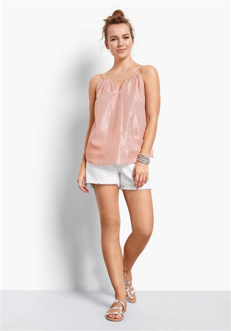 Buy Caro Metallic Top From Hush In A Shimmering Blush Pink Our