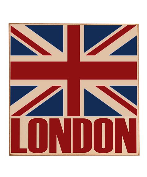 Vinyl Crafts Vinyl Crafts Red And Blue London Flag Wall Plaque London