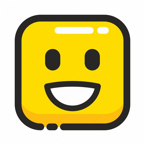 Emoji Emoticon Expression Happy Laugh Smile Square Icon