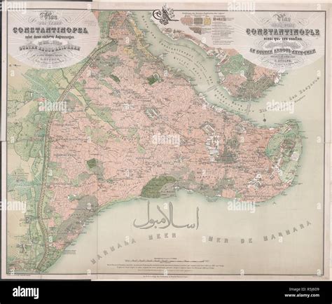 Mapa De Color De Constantinopla Plan Der Stadt Constantinopel