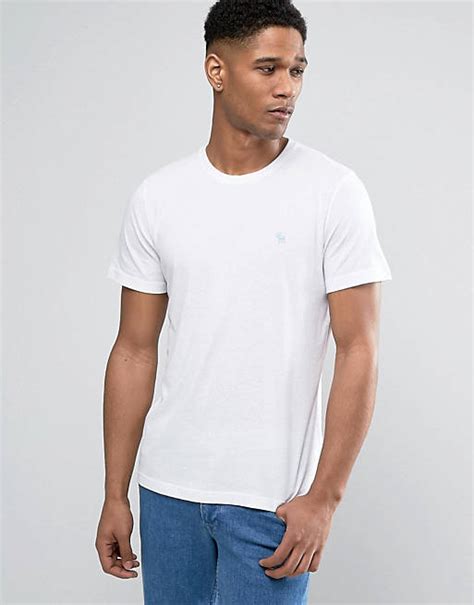 abercrombie and fitch t shirt muscle slim fit moose logo in white asos