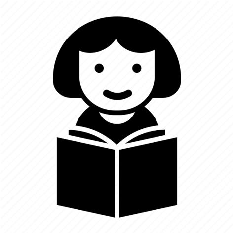 Book Reading Girl Learning Library Reading School Icon