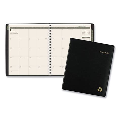 Acco At A Glance Recycled Monthly Planner 11 X 9 Black Cover 13