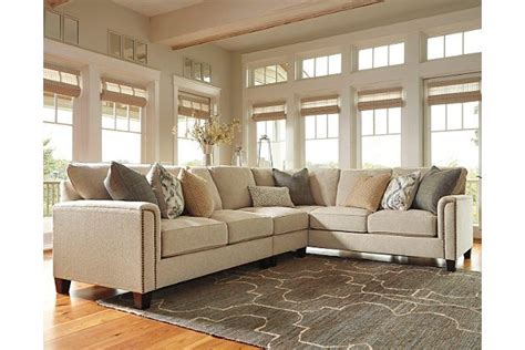 Our couches are coming today!! Kieman 3-Piece Sectional by Ashley HomeStore, Tan | 3 ...