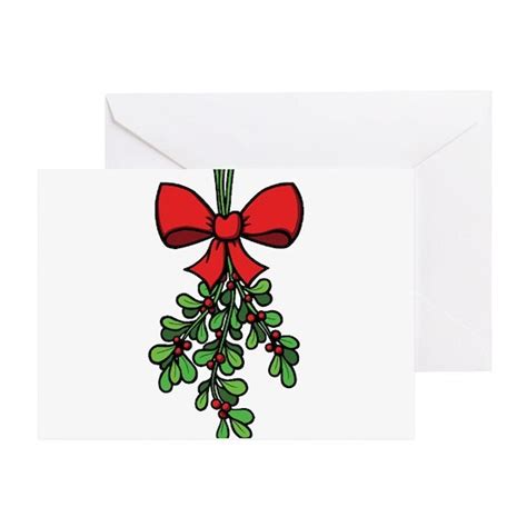 Mistletoe Cardfront Greeting Card Christmas Mistletoe Greeting Card By