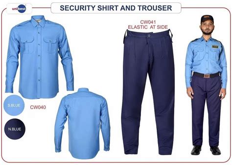 Poly Cotton Blue Men Security Uniform Size Xs To 4xl At Rs 850set In