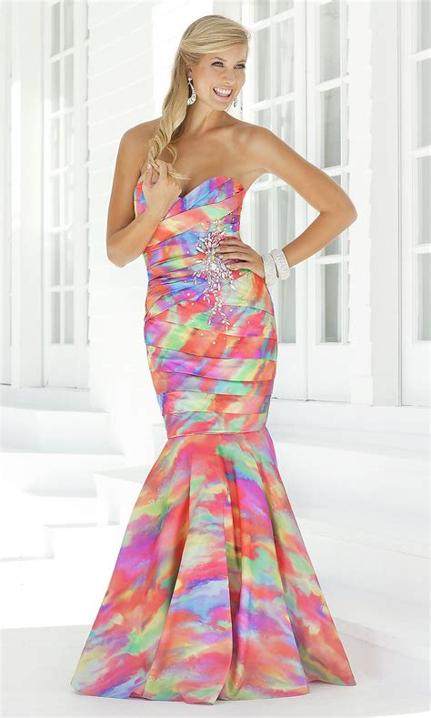 Multi Color Corset Mermaid Style Prom Dress