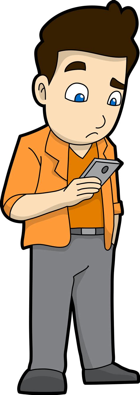 Open Man On His Phone Cartoon Clipart Full Size Clipart 3562458