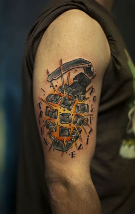 Exploding grenade arm tattoo - | TattooMagz › Tattoo Designs / Ink