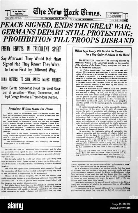 World War I The Signing Of The Versailles Peace Treaty As Reported